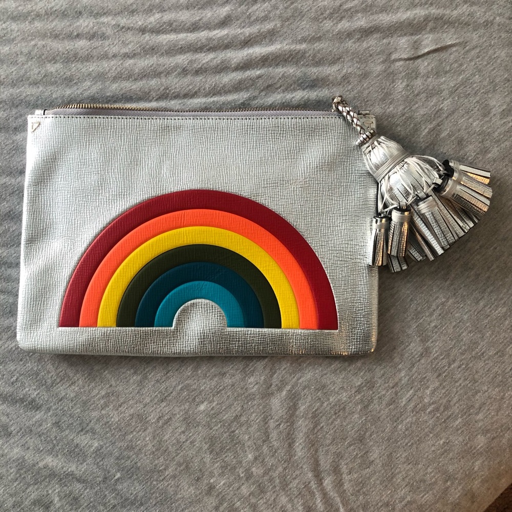 Anya Hindmarch Rainbow Clutch Silver